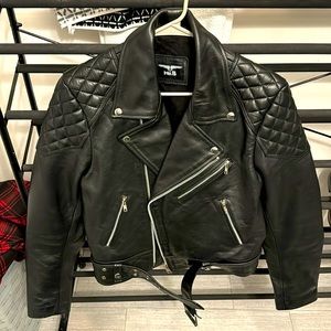 mr B leather bikers jacket